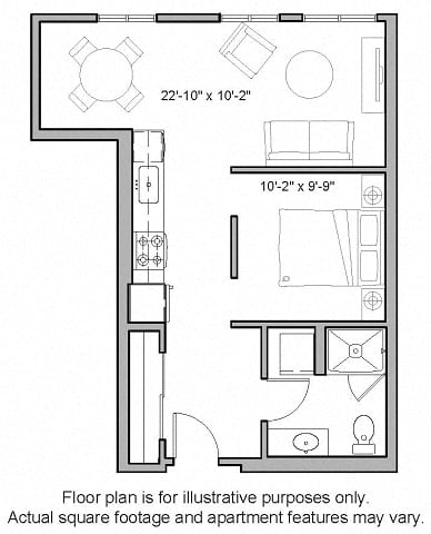 O7 1 Bed South Floorplan Image